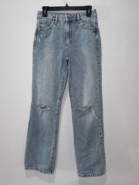 Garage Denim- Light Blue Distressed High-Rise Women's Jeans